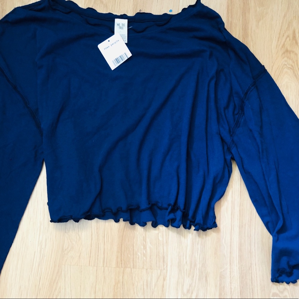 Free People Size Medium Long Sleeve Cotton Top